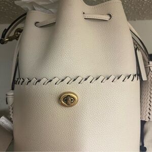 Coach Cream Leather Bucket Bag